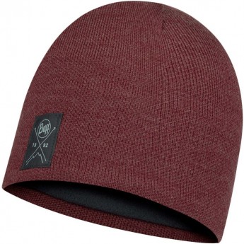 Шапка вязаная с флисом BUFF HAT KNITTED POLAR SOLID MAROON